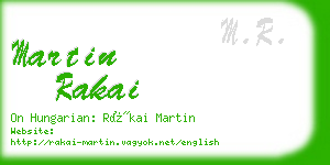 martin rakai business card